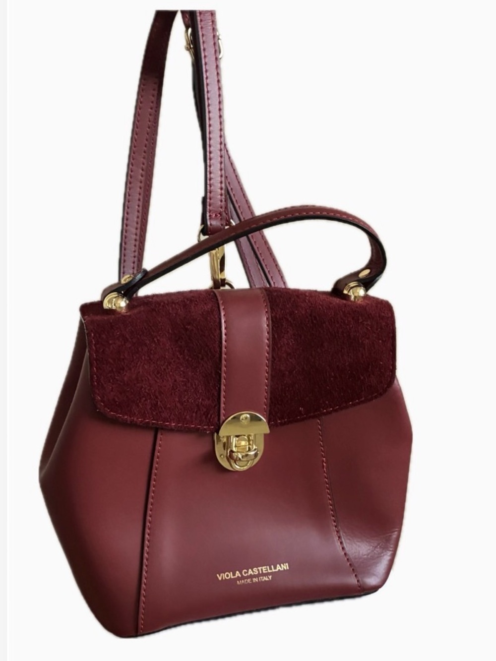 Red Leather Top-Handle Bag